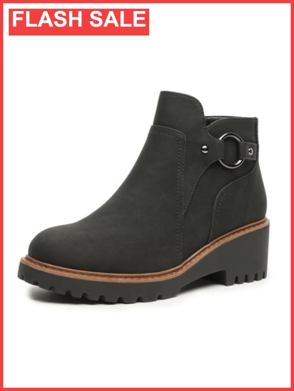 Womens Ankle Boots Chunky Low Heel Zipper Short Booties Fall Dress Boots